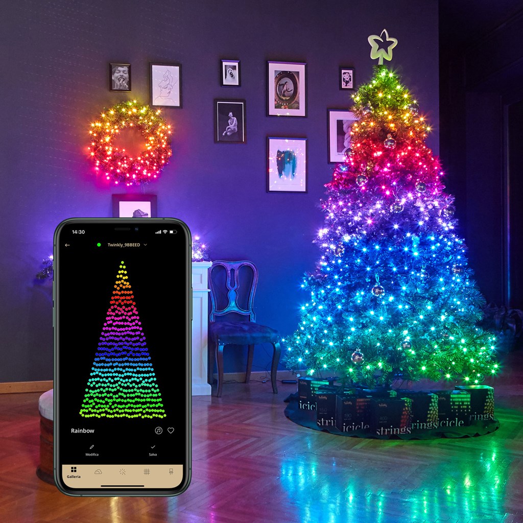 Stringa 250 Luci Led RGB+W  Luci di Natale Regolabili da
